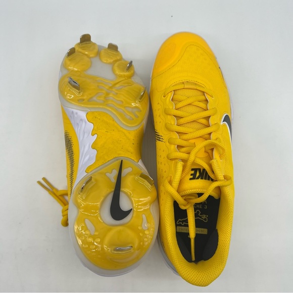 NWT Nike React Alpha Huarache 3 Baseball Softball Unisex Yellow Cleats Shoes - Picture 10 of 14